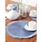 DII® 15" Round Nautical Blue Fringed Placemat Set, 6ct.